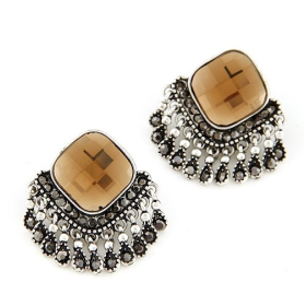 Champagne Tassel Stud Earrings